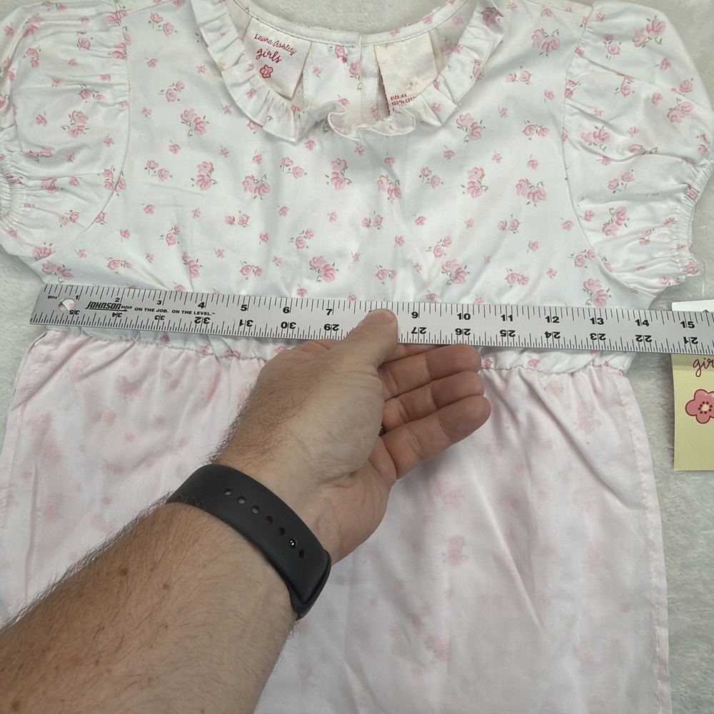 Laura Ashley Girls Floral Peplum Top 6X Pink White Ruffle NWT Cottagecore - Picture 6 of 10